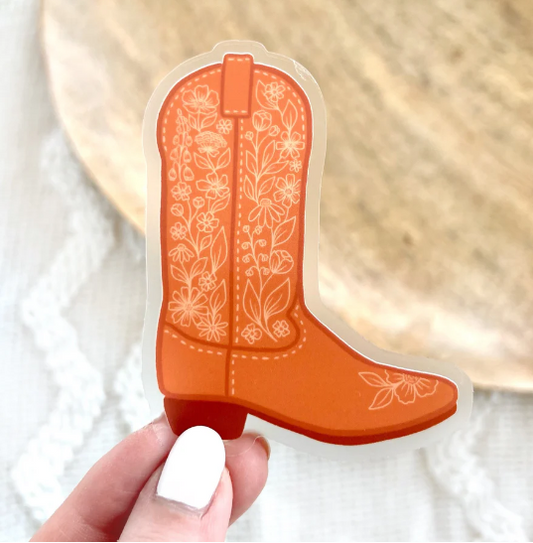 Cowboy Boot Sticker 3.25x2.5in.